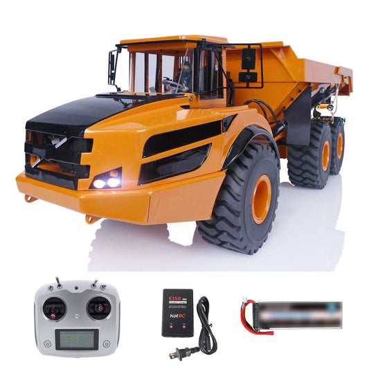1/14 6x6 Hydraulic Lifting RC Articulated Truck Metal Dumper Car RTR Model A40G Remote Control Construction Vehicles Toys
