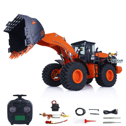 JDModel 198 ZW370 1/14 Metal RC Hydraulic RTR Loader 2-Speed Transmission ST8 Controller Light Sound Axles Lock Brushless Motor & ESC for Model Collectors