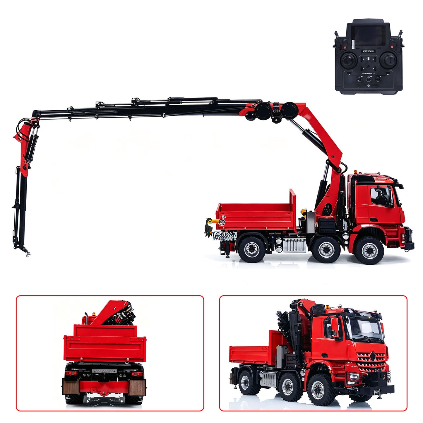 4151AK 1/14 Metal RC Agriculture Tractor Truck 6x6 Farm Lorry Hydraulic Crane Fly Jib Arm 3-Speed Gearbox Sound for Model Collector