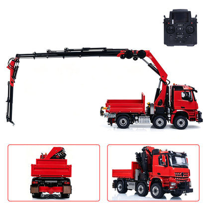 4151AK 1/14 Metal RC Agriculture Tractor Truck 6x6 Farm Lorry Hydraulic Crane Fly Jib Arm 3-Speed Gearbox Sound for Model Collector