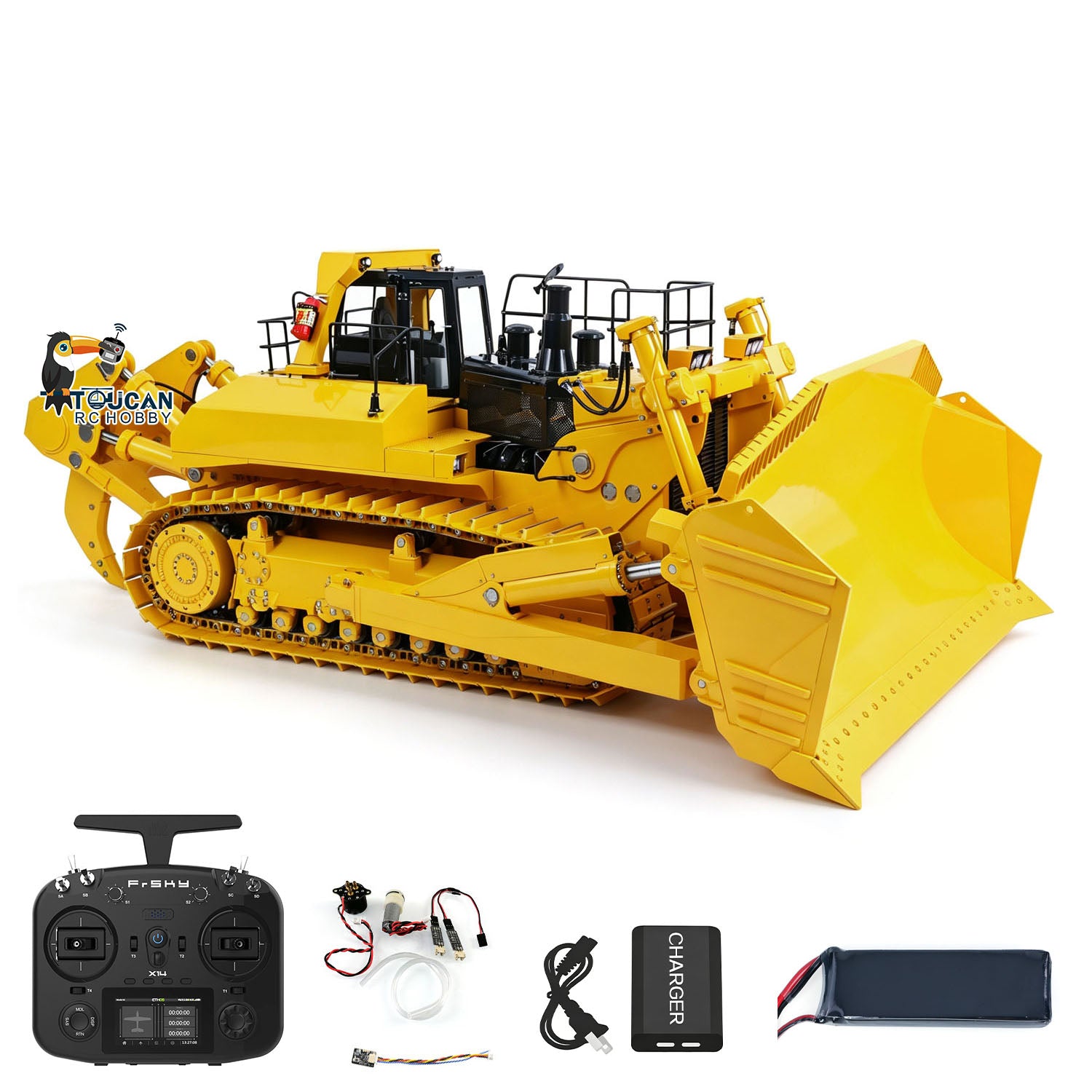 JDM 575 1/14 RC Metal Bulldozer Heavy Hydraulic Construction Truck