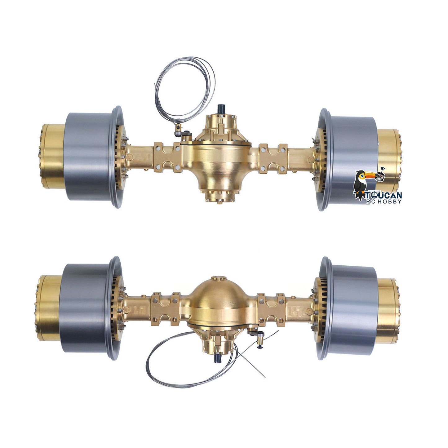 Brass Wheel Side Reduction Front/Rear Axles for 1/14 RC Articulated Truck E450C Radio Control Hydraulic Loader ZW370 JDM-198