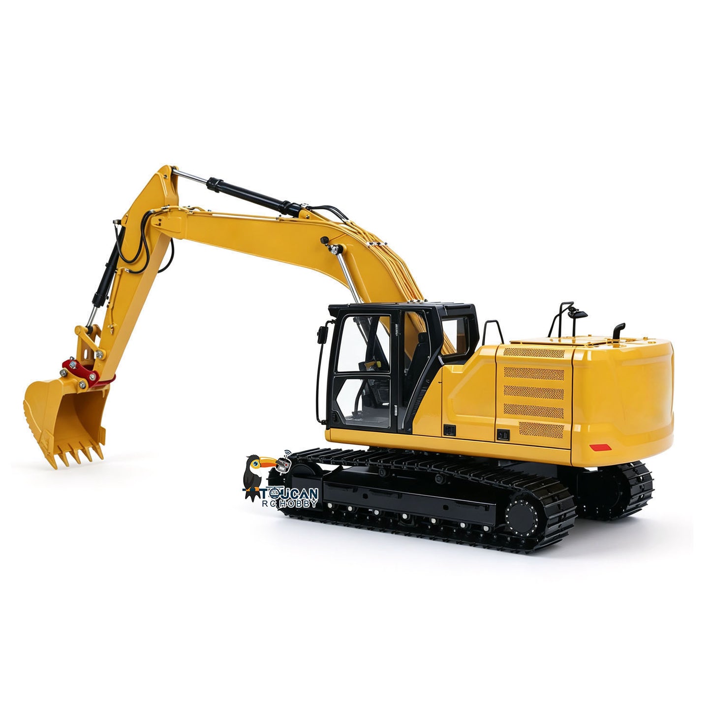 TOUCAN RC HOBBY Metal 1/14 Remote Control Hydraulic Excavator 320 3Ways Valve RC Digger Engineering Vehicle ST8 Radio Lights Battery RTR Model