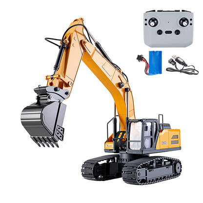 HUINA 1/24 Electric RC Excavator XE1260 Remote Control Digger RTR 360 Degree Rotation Finished Model Metal Bucket Light Sound