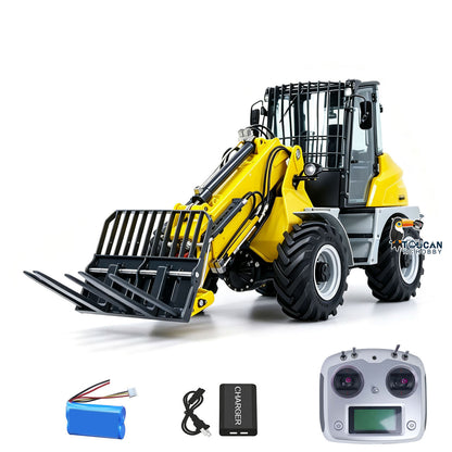 TOUCAN RC HOBBY LESU RTR 4X4 1:14 RC Hydraulic Telescopic Arm Loader AOUE AT1050 Metal Fork Lift Trucks Light Sound Flysky I6S Radio Battery