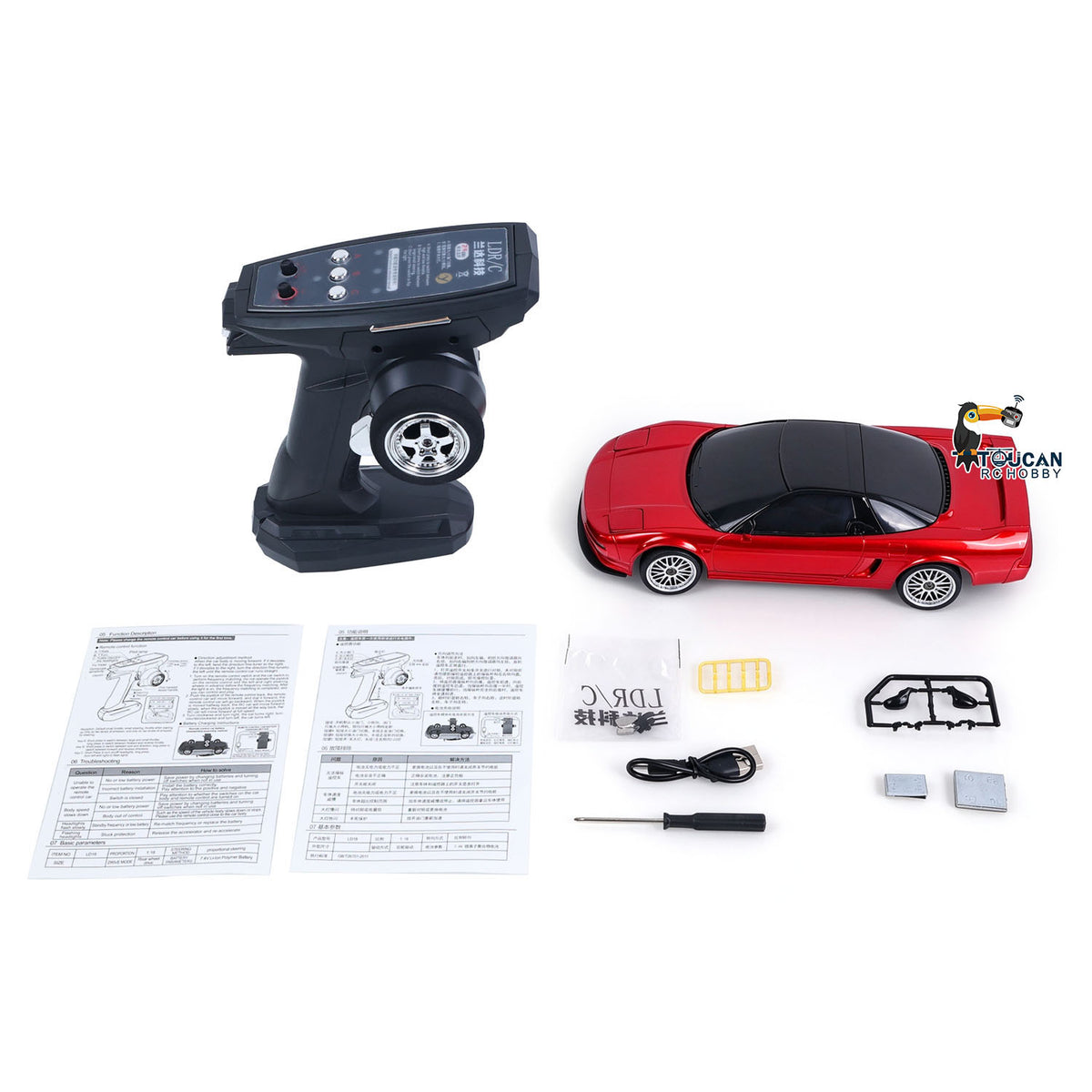 TOUCAN RC HOBBY LDRC 1:18 Scale 4x2 LD1803 2WD RC Drift Car Wireless Controlled Racing Sedan DIY Hobby Vehicle Model Gyroscope RTR