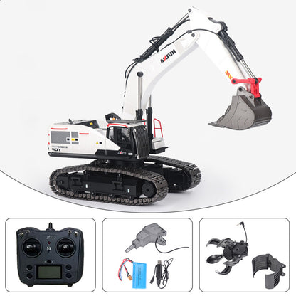 US Stock 1/14 HUINA RC Metal Remote Controlled Excavator 1594 594 2.4G Radio Light Battery USB 22CH Sound Gift Boys Girls