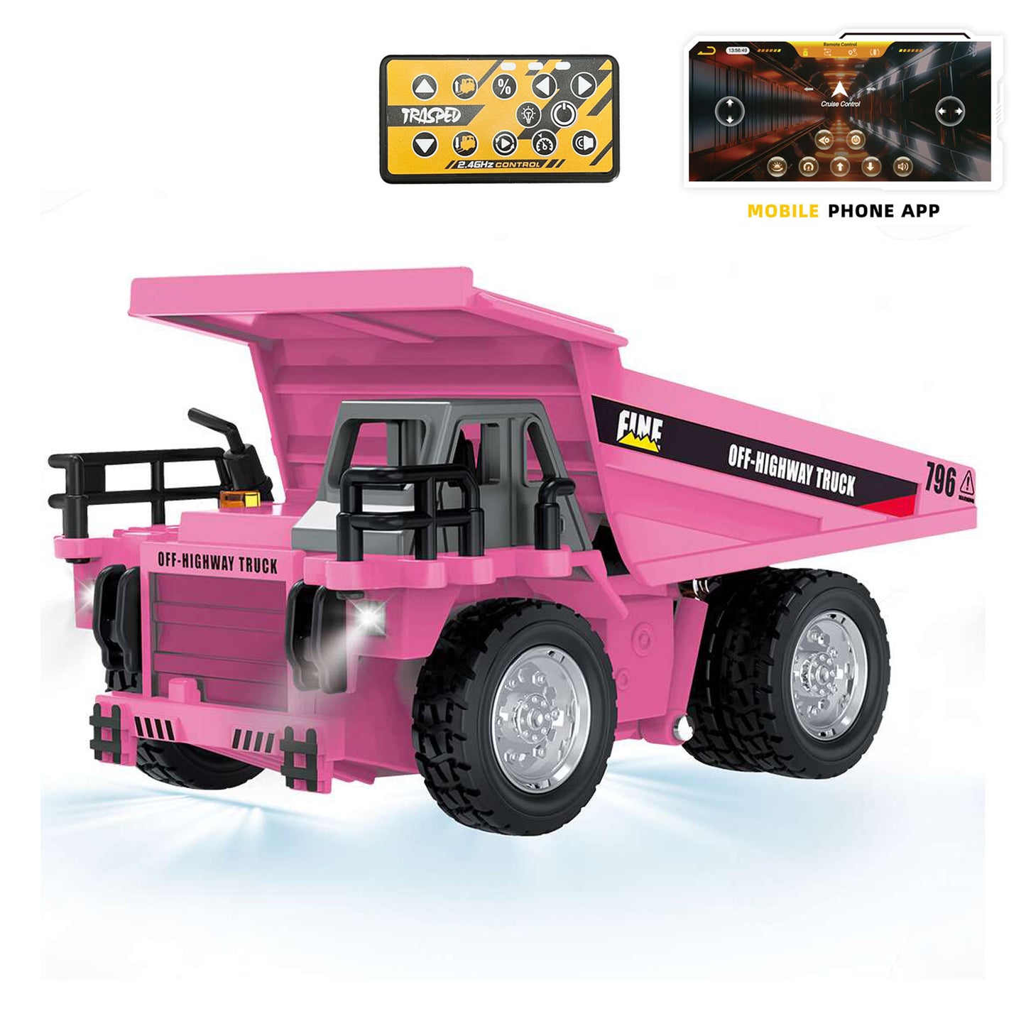 1/64 Remote Control Dumper HG4 431 Alloy Plastic Construction Vehicle Electric Lifting RC Tipper Desktop Model Collection Gift