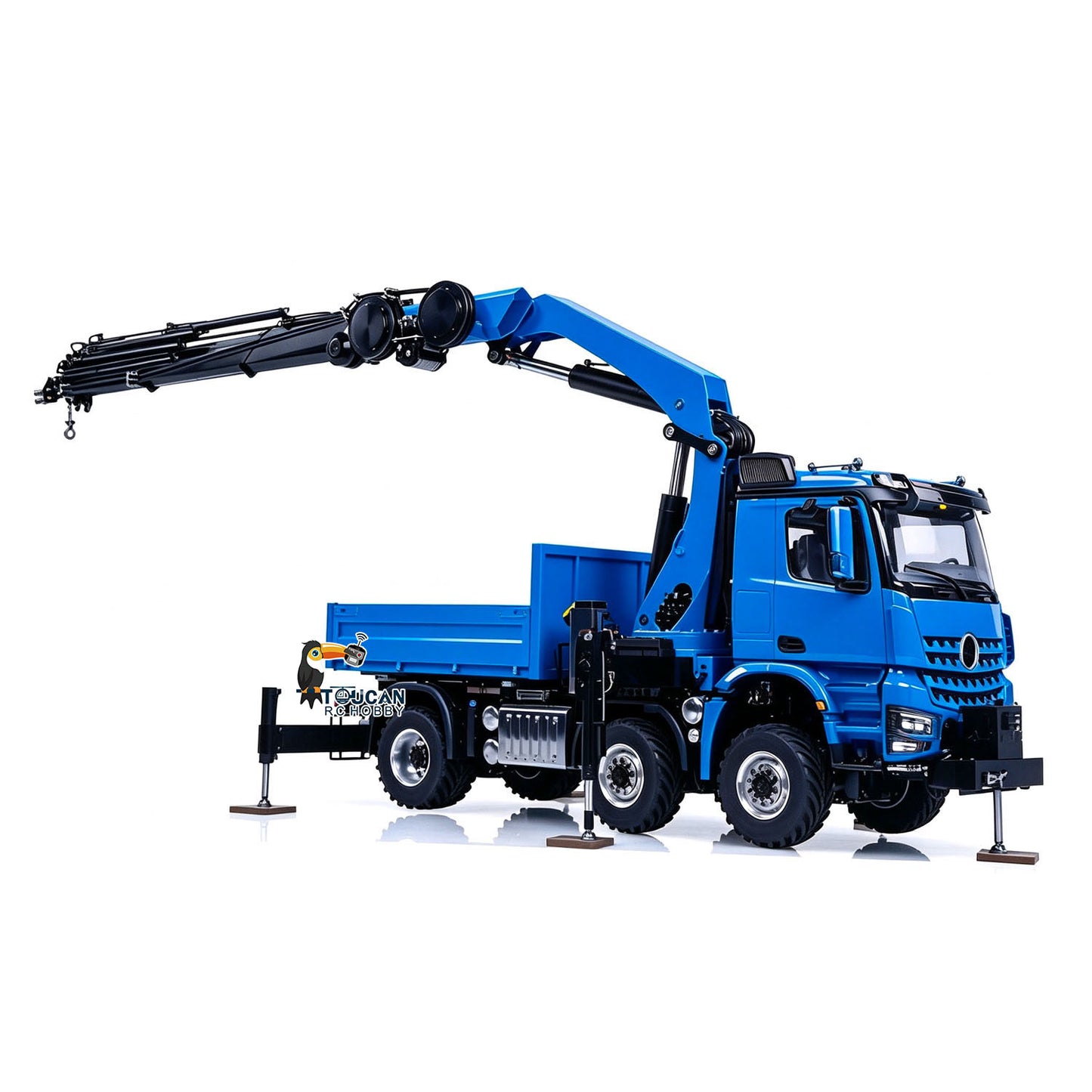 4151AK 1/14 Metal RC Agriculture Tractor Truck 6x6 Farm Lorry Hydraulic Crane Fly Jib Arm 3-Speed Gearbox Sound for Model Collector