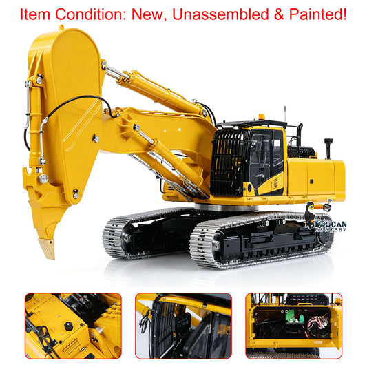 TOUCAN RC HOBBY LESU PC500 1/14 Metal Hydraulic RC Crawler Excavator B0020 Remote Control Rock Arm Digger KIT Model with Brushless Motor ESC Light 3CH Valve