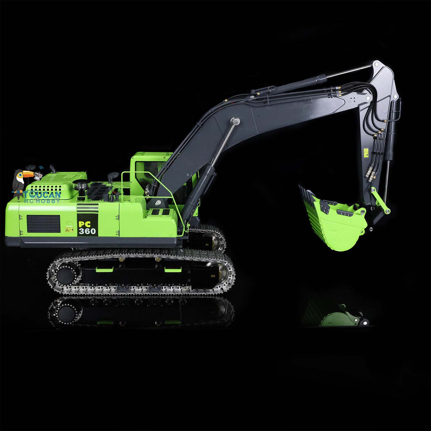 LESU PC360 1/14 Metal RC Excavator B0002 RTR Hydraulic Stainless Steel Digger 8MPa Pump System Grab Grapple Fixed Mount FlySky PL18EV Lite Controller