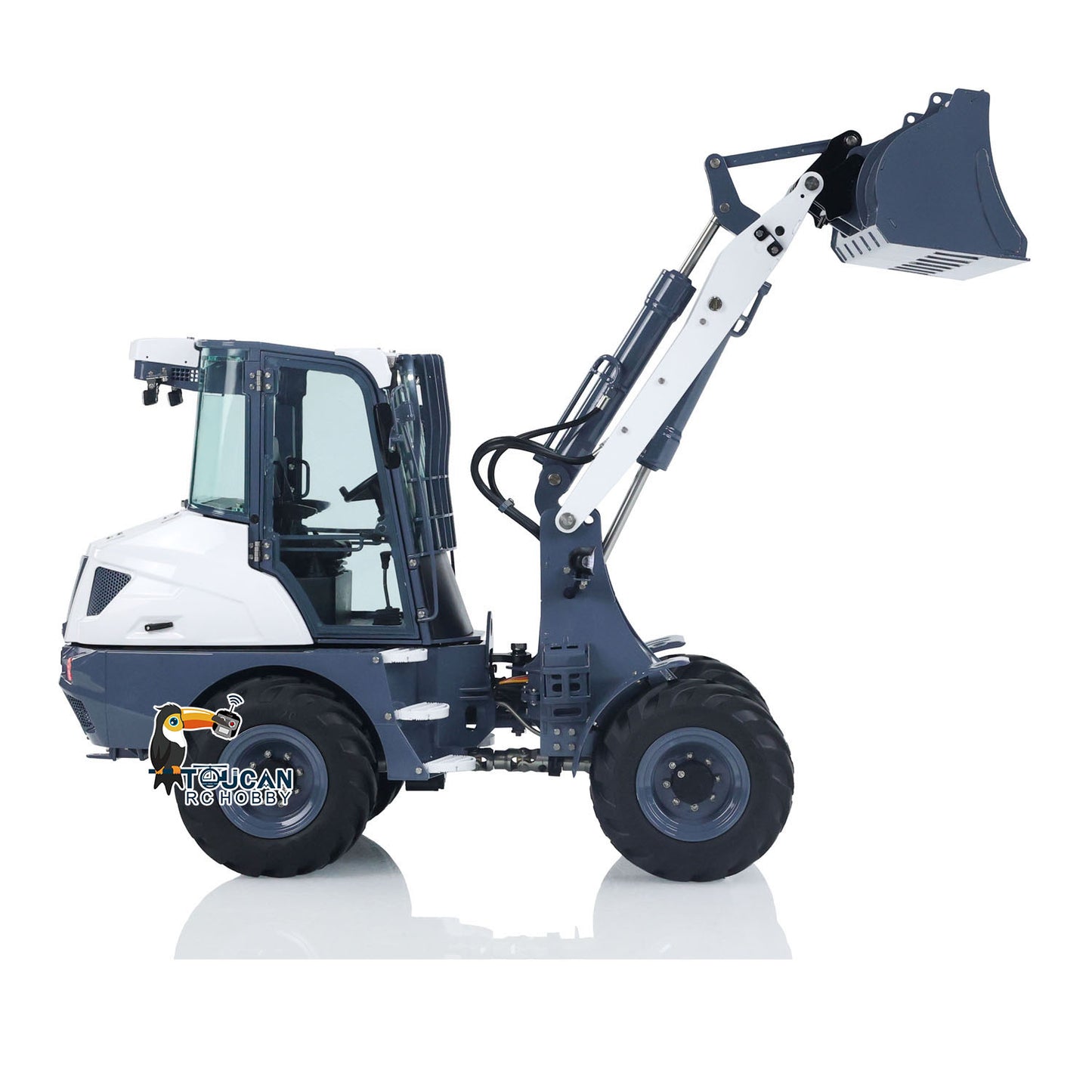 LESU AOUE MCL8 1/14 4X4 Metal Hydraulic RC Wheel Loader A0015 RTR Towing Hook I6S Radio Controller 4 Ways Valve Rear Axle Differential Lock Sound Light System