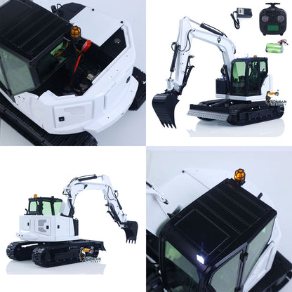 Metal 1/14 C308 Radio Control Hydraulic Excavator 4-way Valve RC Digger Engineering Vehicle Flysky ST8 Radio Lights Battery Assembled