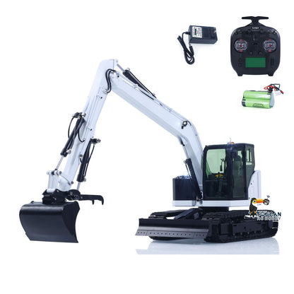 1/14 C308 RC Hydraulic Excavator 4 Valve Remote Control Construction Vehicle Extended Arm Brushless Motor No Sounds Charger
