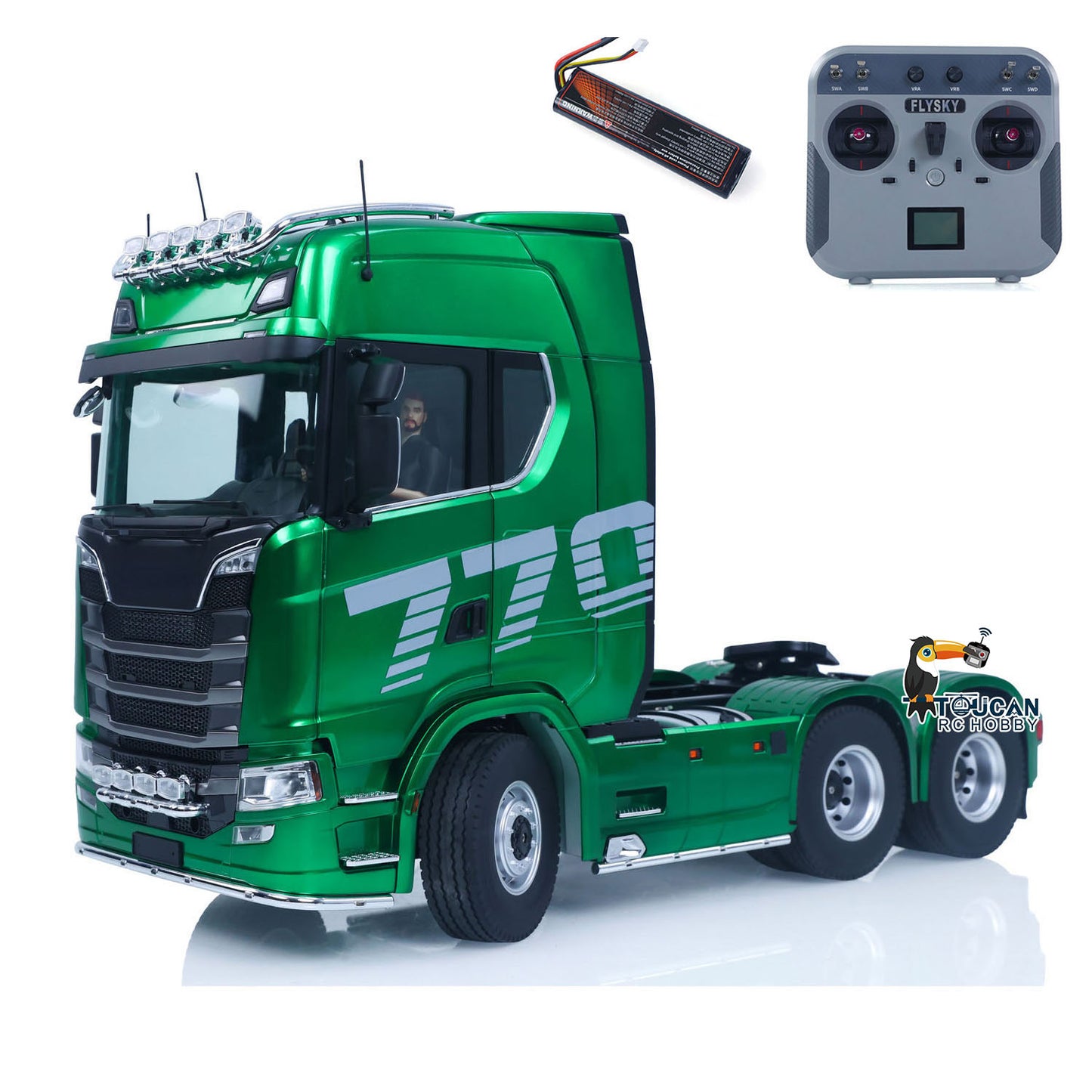 In Stock 1/14 KABOLITE 6*6 Remote Control Tractor Truck 770S 2Speed Gearbox Axle Locks Electric Windshield Wiper Openable Door RTR