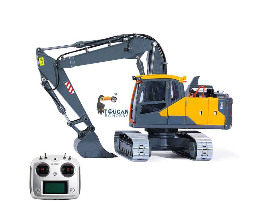 1/14 RC Hydraulic 3Arms Excavator Double E EC160 2.4G Remote Control Metal Diggers Construction Vehicle Lights Flysky I6S Radio