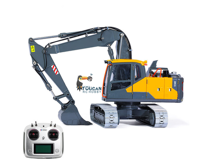 1/14 RC Hydraulic 3Arms Excavator Double E EC160 2.4G Remote Control Metal Diggers Construction Vehicle Lights Flysky I6S Radio