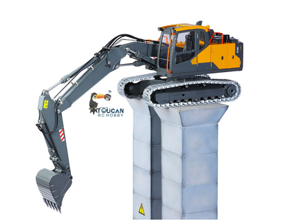 1/14 RC Hydraulic 3Arms Excavator Double E EC160 2.4G Remote Control Metal Diggers Construction Vehicle Lights Flysky I6S Radio