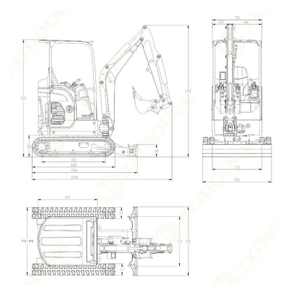JXModel E20 1/14 Metal RC Hydraulic Excavator RTR Mini Digger Model