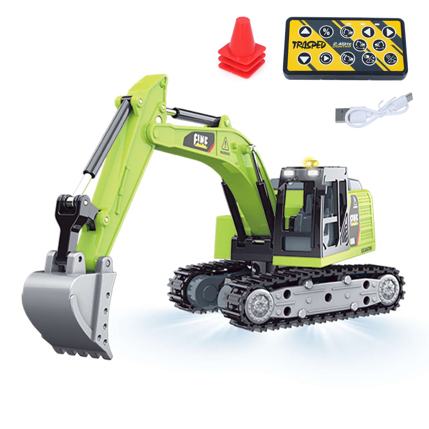 HG4-301 1/64 Alloy Electric RC Tracked Excavator Ready to Run Light Sound Unit Remote Control Digger Battery Multi Color Model