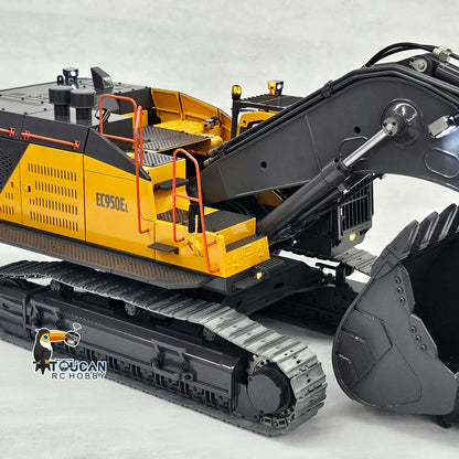 TOUCAN RC HOBBY MTModel EC950 1/14 Metal RC Hydraulic Excavator Dual Pump Digger Model 8CH Valve Ripper Light Sound Brushless Drive Motor Display Screens for Adult