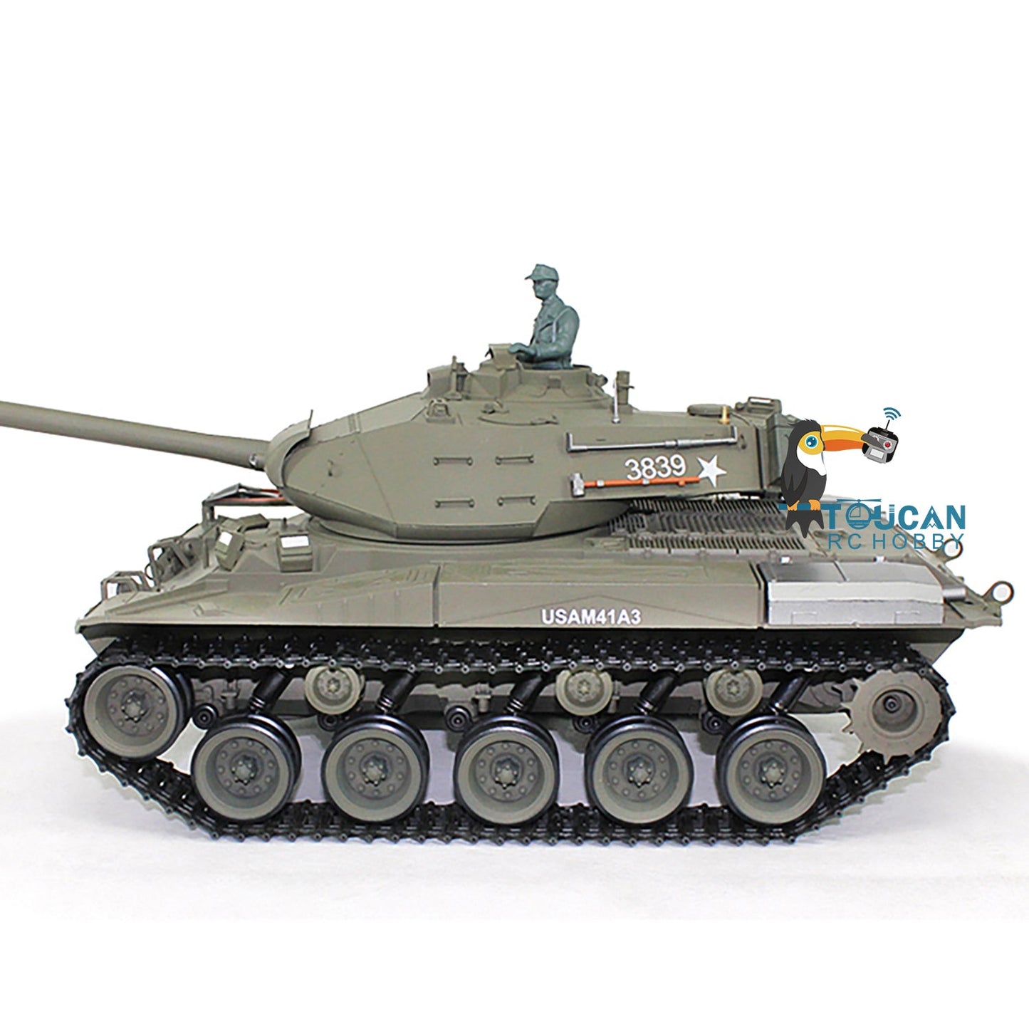 TOUCAN RC HOBBY Henglong 1/16 TK7.0 Plastic USA Walker Bulldog M41A3 RTR RC Tank 3839 with Barrel Recoil Infrared Combat Sound Light BB Unit Smoke