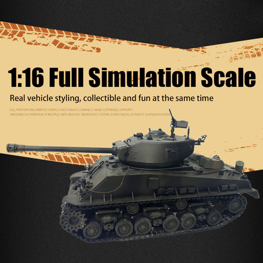 TOUCAN RC HOBBY CoolBank Sherman M4A3E8 RTR 1/16 Full Metal Chassis RC Tank Fury Barrel Type IR BB Edition 360 Degrees Turret Rotation Recoil Barrel Smoke