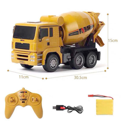 In Stock HUINA Toy Gift 1/18 Scale 333 2.4Ghz 6CH RC Concrete Car Mixer Truck Tractor Radio Controlled LED Light 4WD Battery Charger