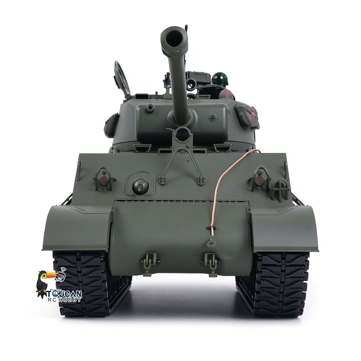 TOUCAN RC HOBBY HHRC Sherman M4A3 1/16 RC Tank Upgraded Side Skirts Infrared System Barrel Elevation Smoke Unit Metal Chassis Gearbox 360 Degrees Turret
