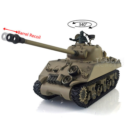TOUCAN RC HOBBY Henglong 2.4G 1/16 TK7.0 Plastic USA M4A3 Sherman 3898 RTR RC Tank with Barrel Recoil BB Infrared Combat Smoke Light Sound Metal Barrel
