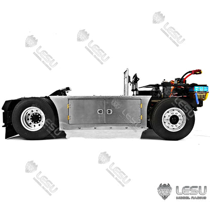 BEST SELLING In Stock LESU Remote Control Model Metal 4*4 Chassis for 1/14 RC TAMIYE Tractor Truck With 27T Motor ESC Servo Lights