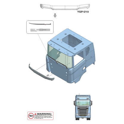 Plastic Windshield Bezel for 1/14 DIY Tamiya SC 770S Radio Control Tractor Truck 56368 56371 RC Lorry Car Model Upgrade Part