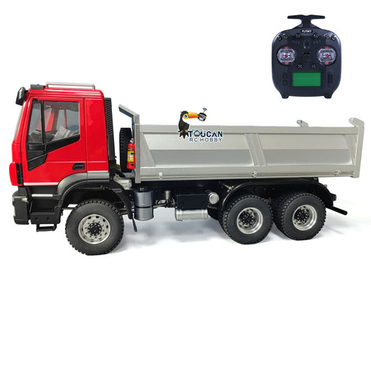 1/14 6x6 Hydraulic RC Dump Truck Radio Controlled Tipper Dumper Car 2-speed Gearbox PNP Sound Light Painted Assembled Model