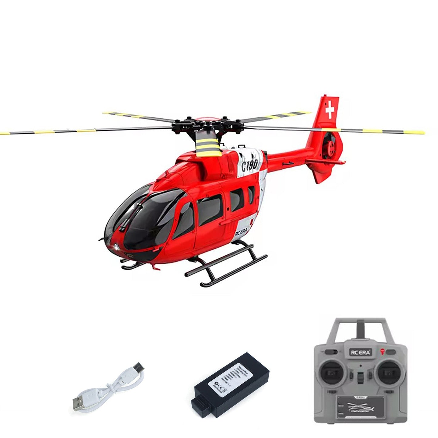 1/30 RC ERA 2.4G 6CH Remote Control Helicopter C190 H145 6-Axis Gyro Optical Flow Localization Altitude Hold Flybarless RTF