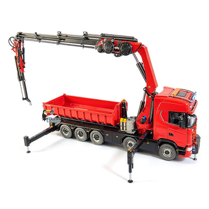 TOUCAN RC HOBBY LXY 770S 1/14 Metal 10x10 RC Roll On Off Crane Dump Truck RTR 10CH Valve 3-Speed Gearbox Fly Jib Arm Winch Differential Locks Light Sound Rear Axle Lift Steering