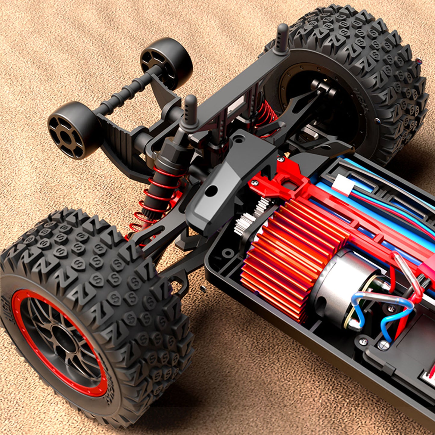 2.4GHz RC 48km/h High Speed Off Road Vehicle 1/14 4WD Remote Control Car C8805 Carbon Brush Motor Waterproof ESC Ready to Run