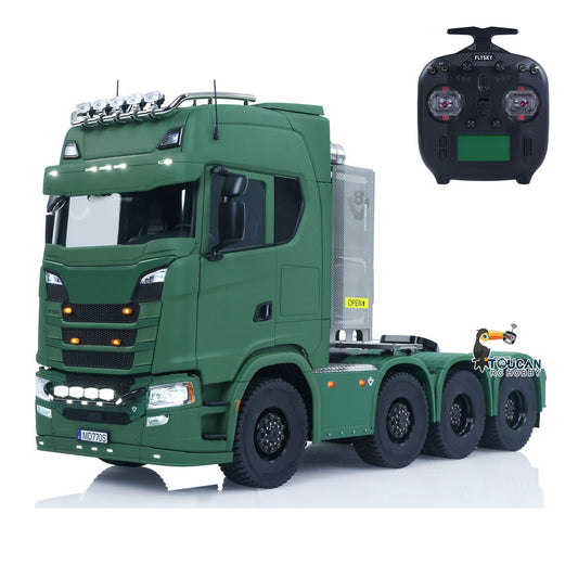 1/14 8x8 Metal Chassis Radio Control Tractor Truck 770S RC Lorry Car Model Differential Locks Lights Sounds Flysky ST8 Radio