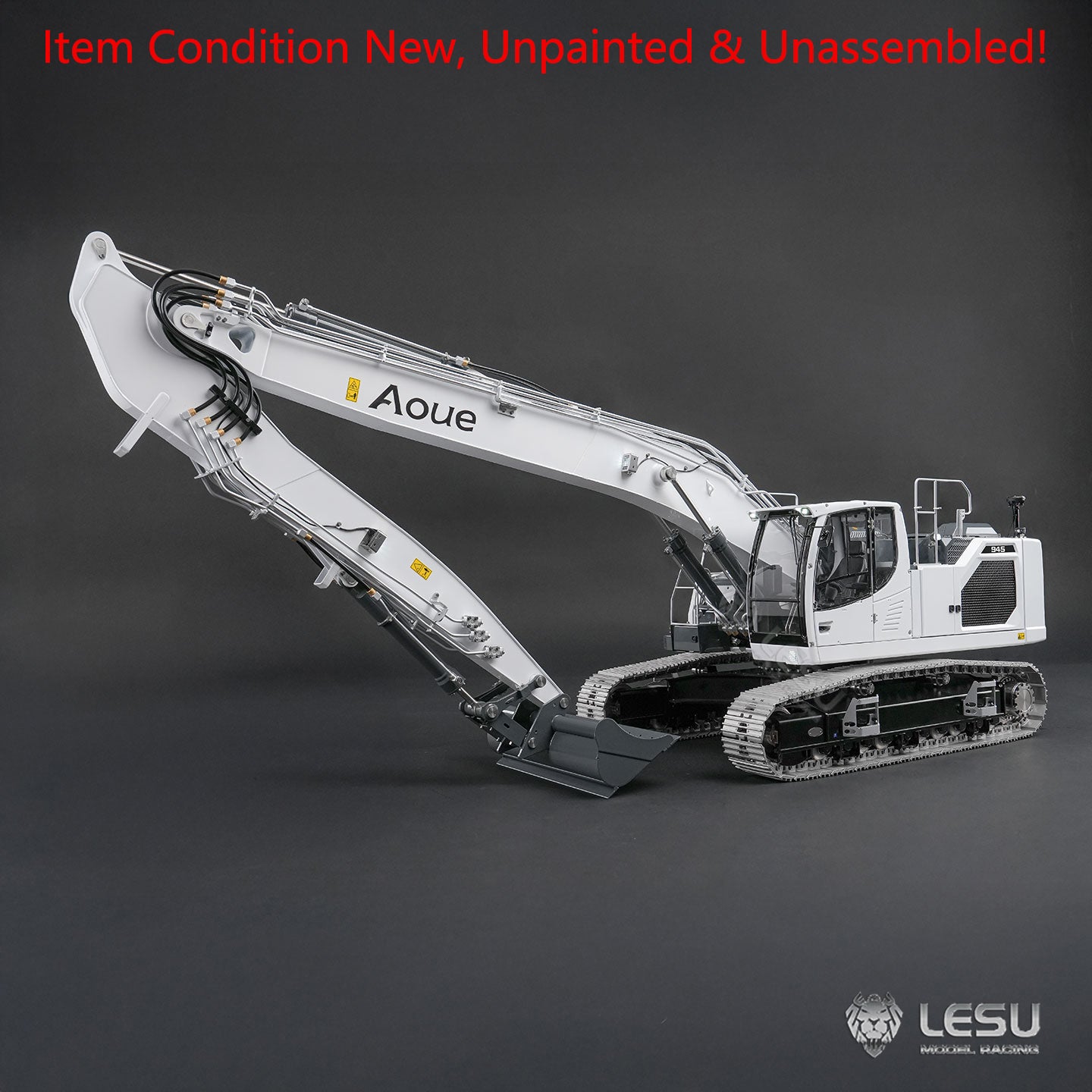 LESU AOUE LR945 KIT Unit 1/14 RC Hydraulic Long-reach Excavator CNC Extended Arm Digger Model Light 7CH Valve 4MPa Pump LCD