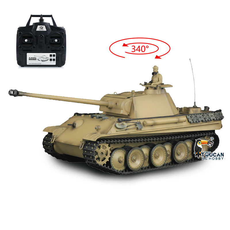 TOUCAN RC HOBBY Heng Long 1/16 Plastic Radio Control Tank 3879 7.0 German Panther G RTR Tank 2.4G w/ Engine Sound Smoking Gearbox on RC Tank