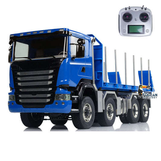 1:14 8x8 RC Hydraulic Roll-on Dump Truck Radio Controlled Tipper Car Sounds Lights U-shaped Short High Bucket Timber Flatbed