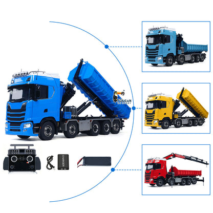 TOUCAN RC HOBBY LXY Metal 1/14 RC Hydraulic Dumper 770S 10x10 Full Dump Truck Crane Axle Lifting Car