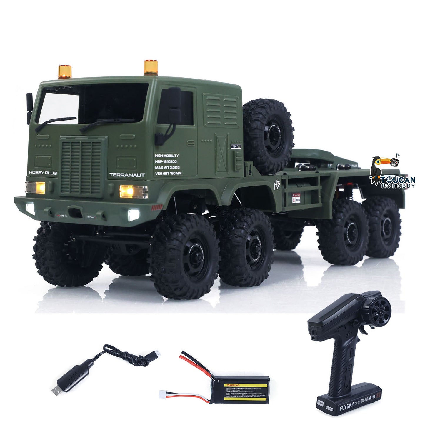 1/18 Remote Control Military Truck 8X8 All Wheel Steering Electric RC Off Road Vehicle Model 2Speed Gearbox RTR Metal Chassis