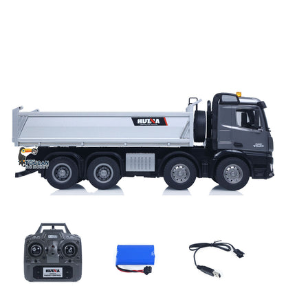 Fast Free Shipping for EU HUINA 1/14 Remote Control Dump Truck 12CH RC Tipper Finished Model Toy Gift RTR Light Sound Effects Radio USB Charging Cable