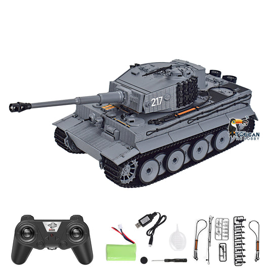 TOUCAN RC HOBBY HY Model 1/24 Plastic RC Tank German Tiger I Remote Control Tanks with Infrared Battle Simulated Smoke LED Lights Sound Recoil Effects