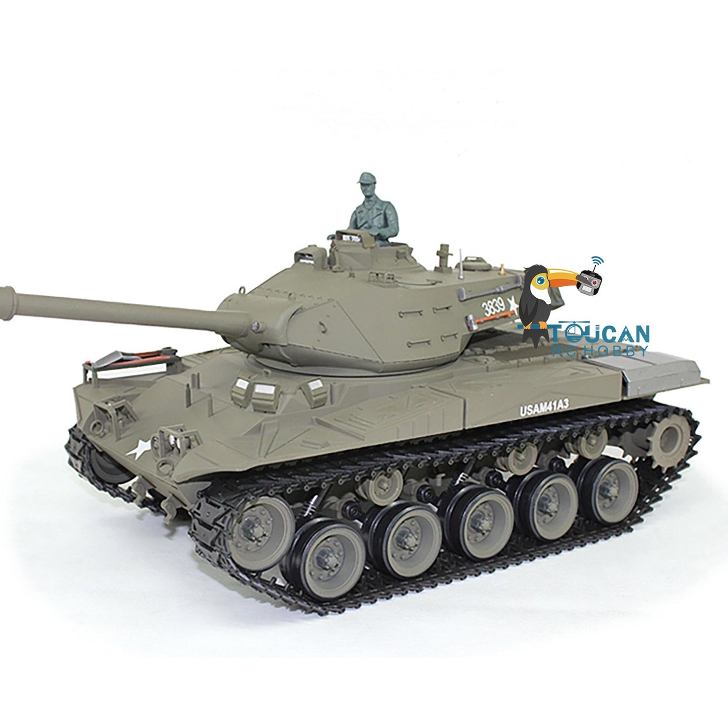 TOUCAN RC HOBBY Henglong 1/16 TK7.0 Plastic USA Walker Bulldog M41A3 RTR RC Tank 3839 with Barrel Recoil Infrared Combat Sound Light BB Unit Smoke