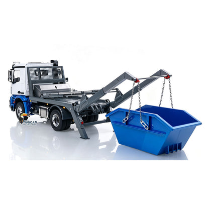 In Stock 3Speed LESU Skip Loader 3363 Metal 4X4 Chassis 1/14 RC Hydraulic Swing Arm Garbage Dump Truck Light Sound Hub Reduction Axle