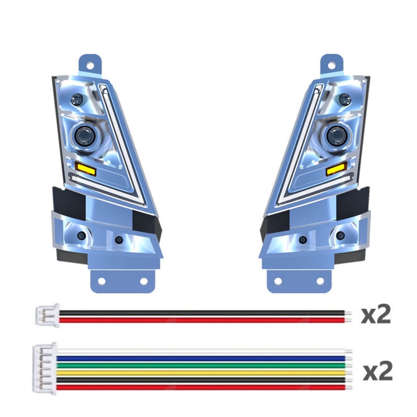 Plastic Head Lamp Pro Flowing Water Light Front Bumper Rack for DIY 1/14 Tamiya Remote Control Tractor Truck FH16 XL750 56360 56362 RC Lorry