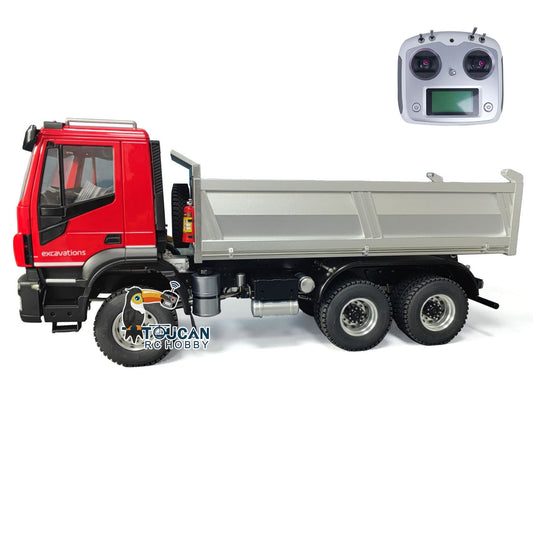 IN STOCK 1/14 6x6 Hydraulic RC Dump Truck Radio Controlled Tipper Dumper Car 2-speed Gearbox PNP Sound Light Painted Assembled Model