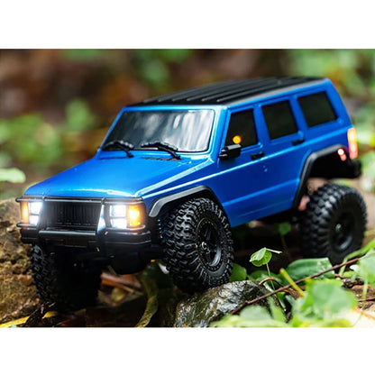 US Stock Plastic 1/18 4X4 RC Rock Crawler Remote Control Off Road Vehicle 3Speed Brushed Motor Metal Chassis Rail Multi-Terrain Model Car