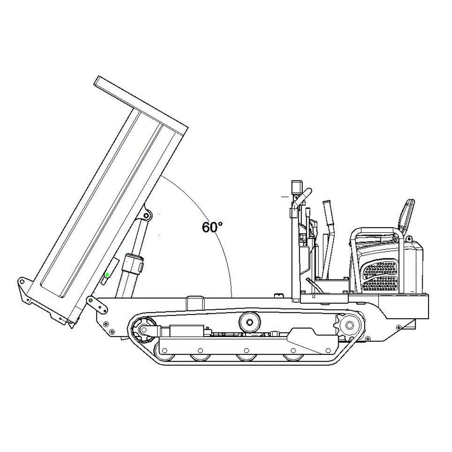 Metal 1/14 Remote Control Hydraulic Tracked Dumper Truck RC Tipper Model Construction Machine Light Battery Flysky Radio